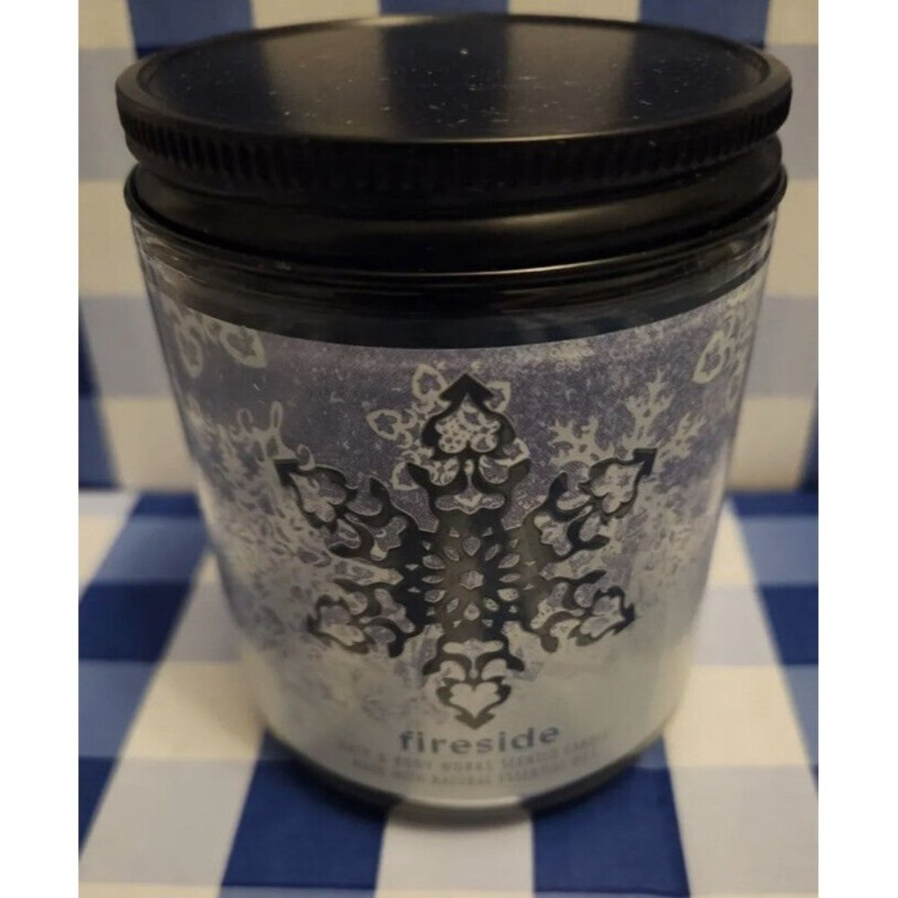 Bath And Body Works Single Wick Candle Fireside Glass Essential Oils Cedar Soy